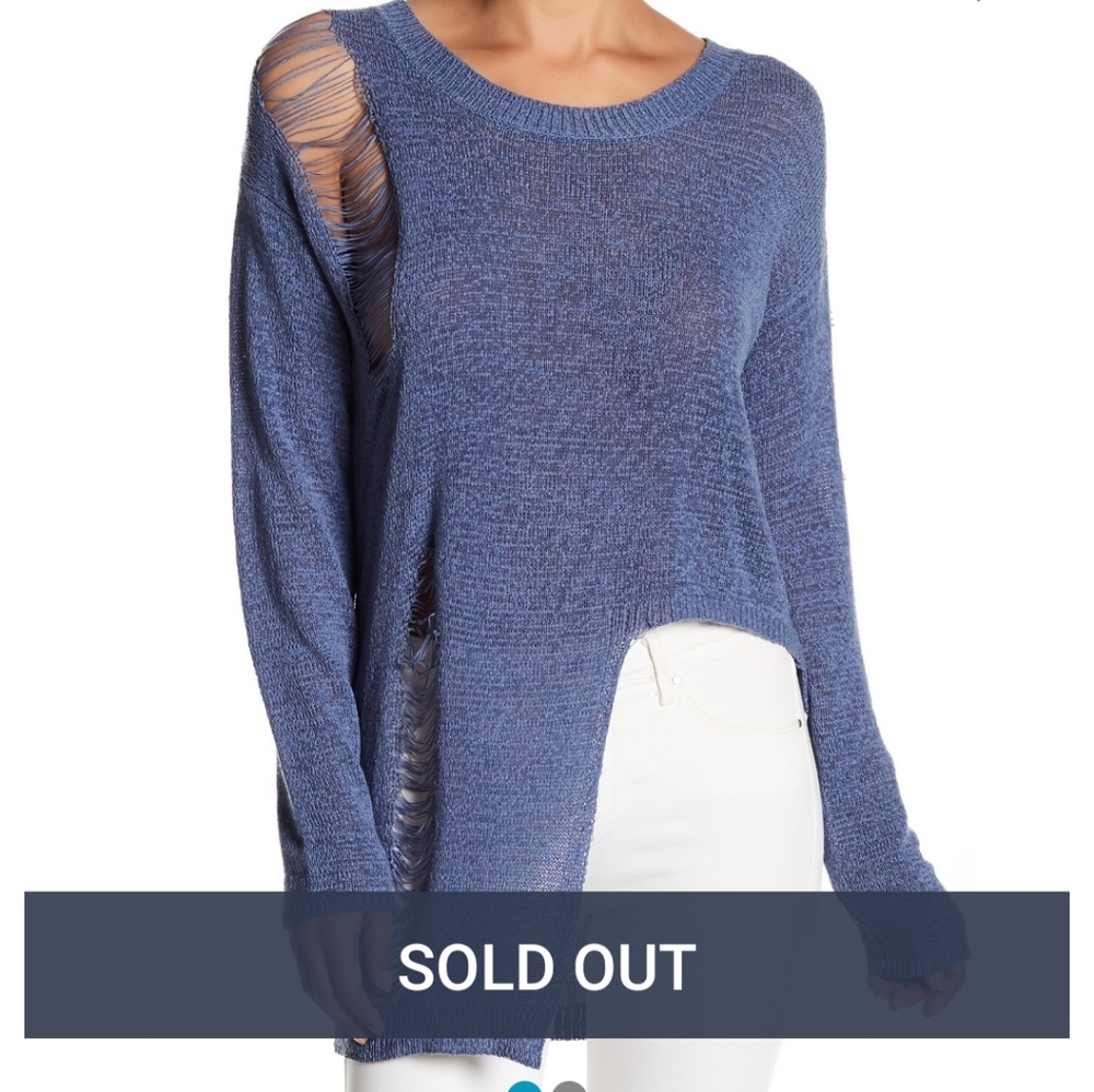 Lunik Distressed Blue Sweater